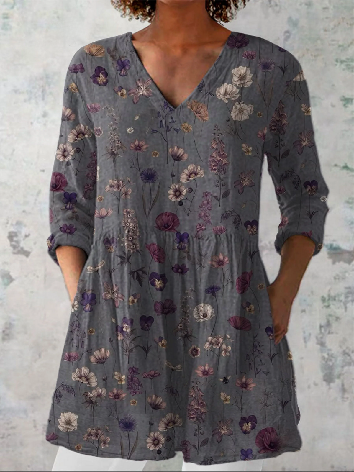 Audrey™ | Long Blouse with V-Neck