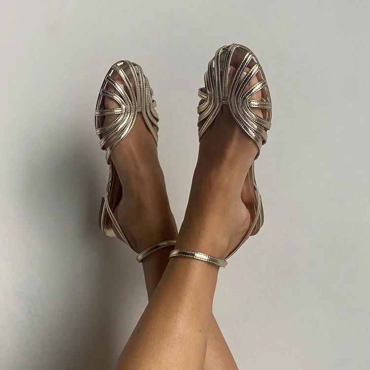 Vittoria | Jewelled Golden Sandals