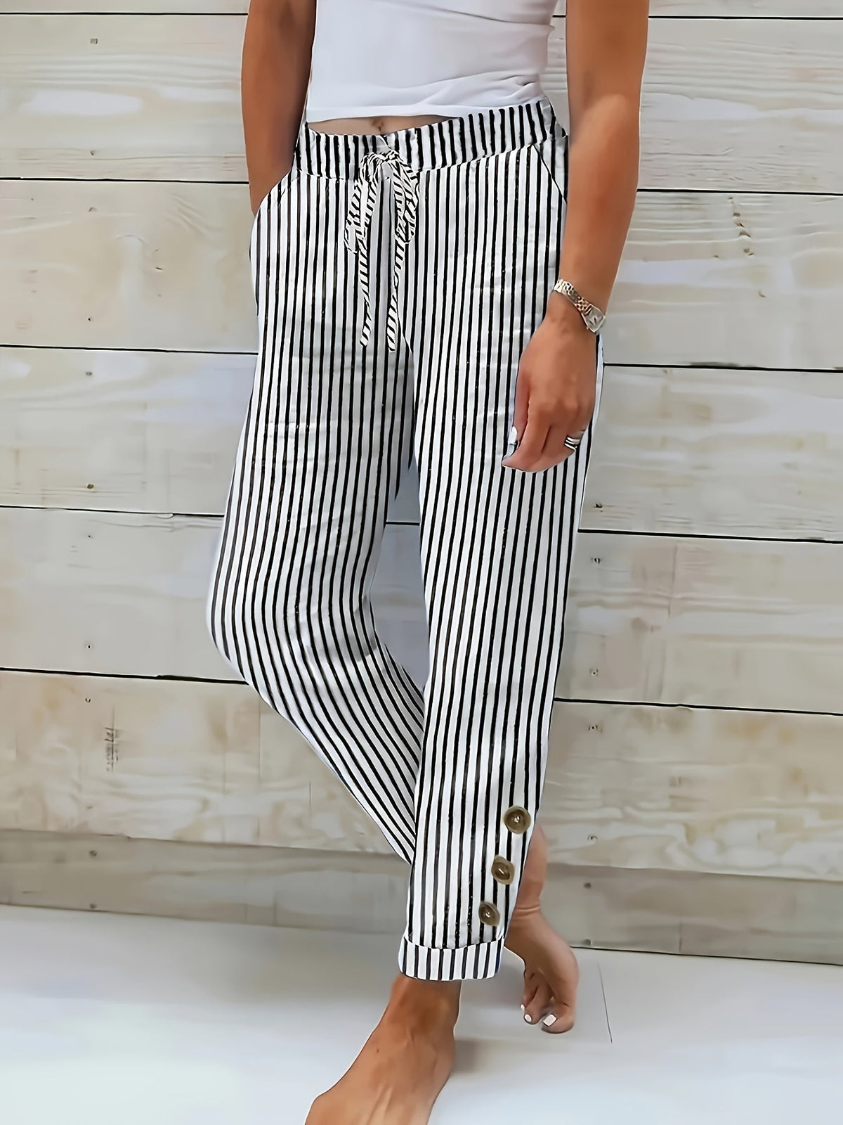Raquelle™ | Casual Striped Trousers