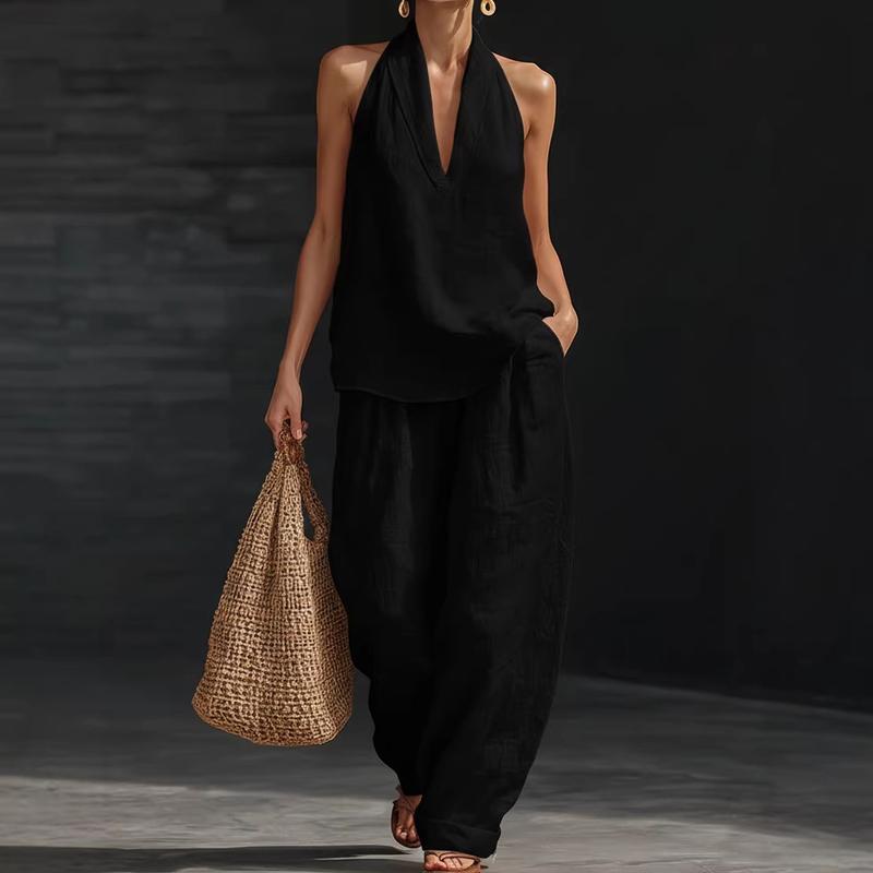 Anhela | Linen-Texture Two-Piece Set