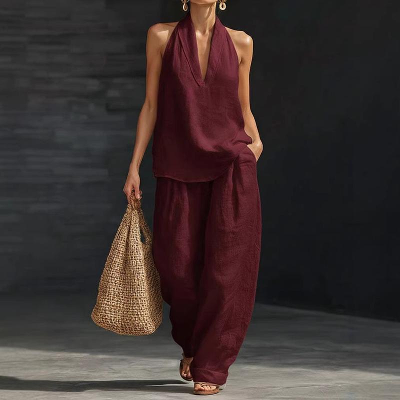 Anhela | Linen-Texture Two-Piece Set