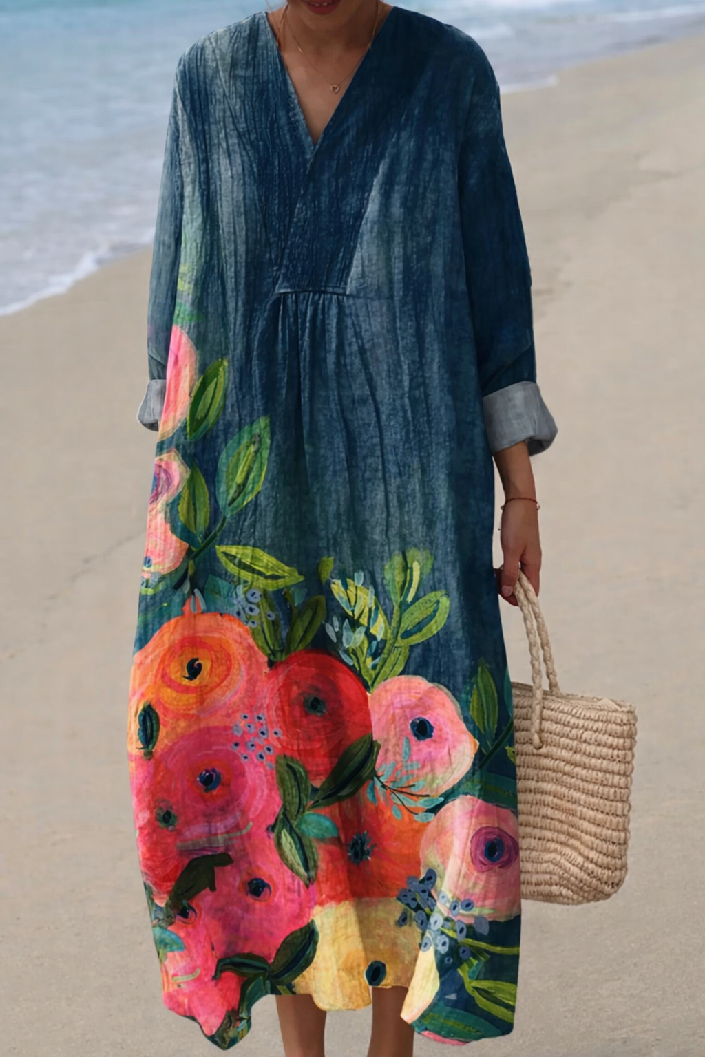 Lucia | Watercolour Floral A-Line Maxi Dress