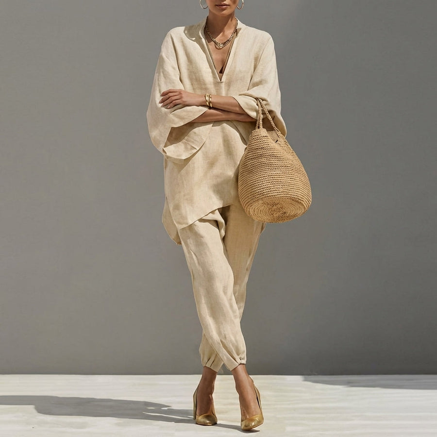 Marin | V-Neck Casual Two-Piece Set
