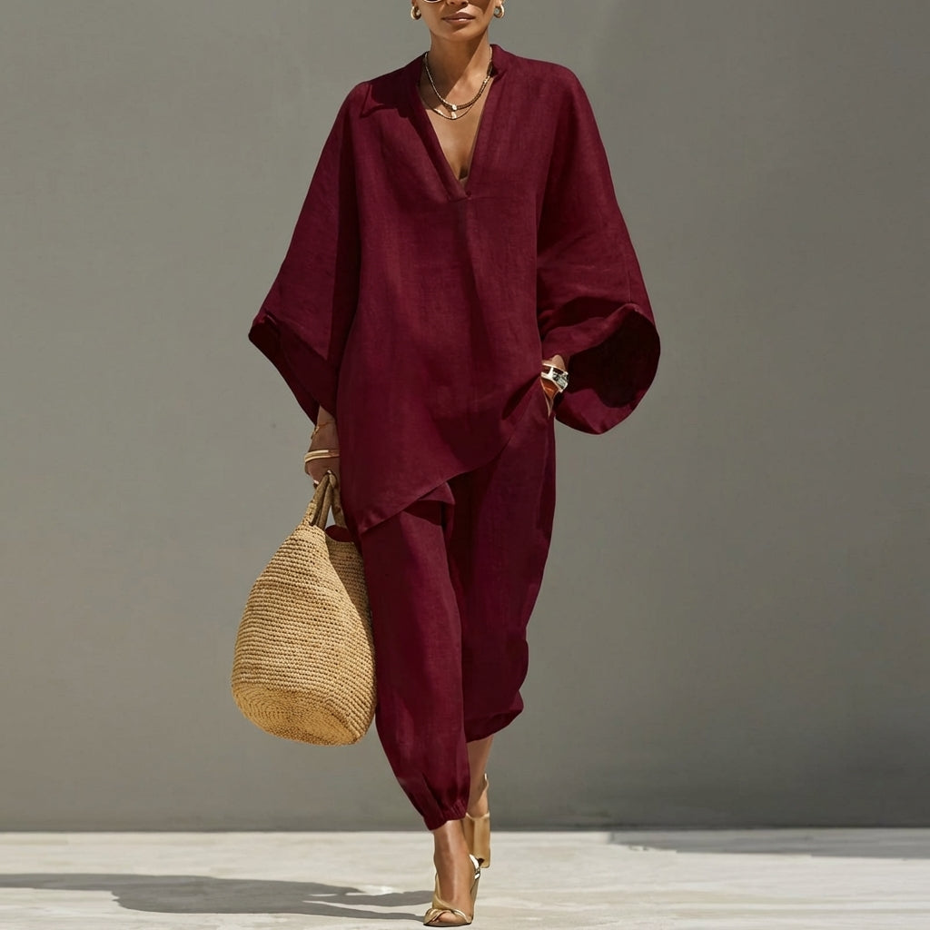 Marin | V-Neck Casual Two-Piece Set