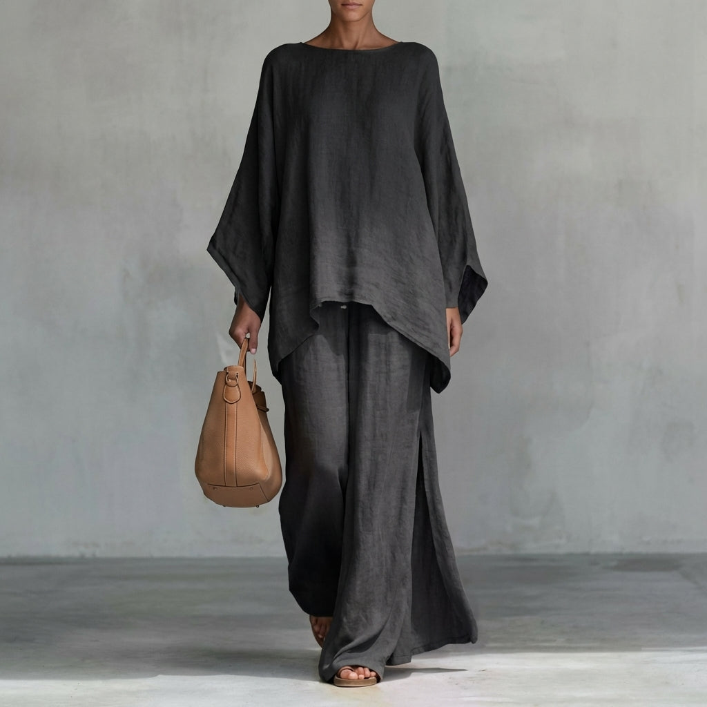Kristyna | Long-Sleeve & Wide-Leg Trouser Set