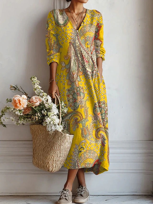 Eva | Paisley Print Maxi Dress