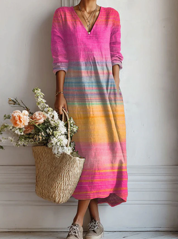 Marit | Rainbow Ombre Maxi Dress
