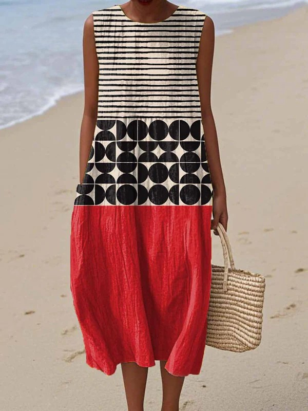 Jane | Bauhaus Colorblock Midi Dress