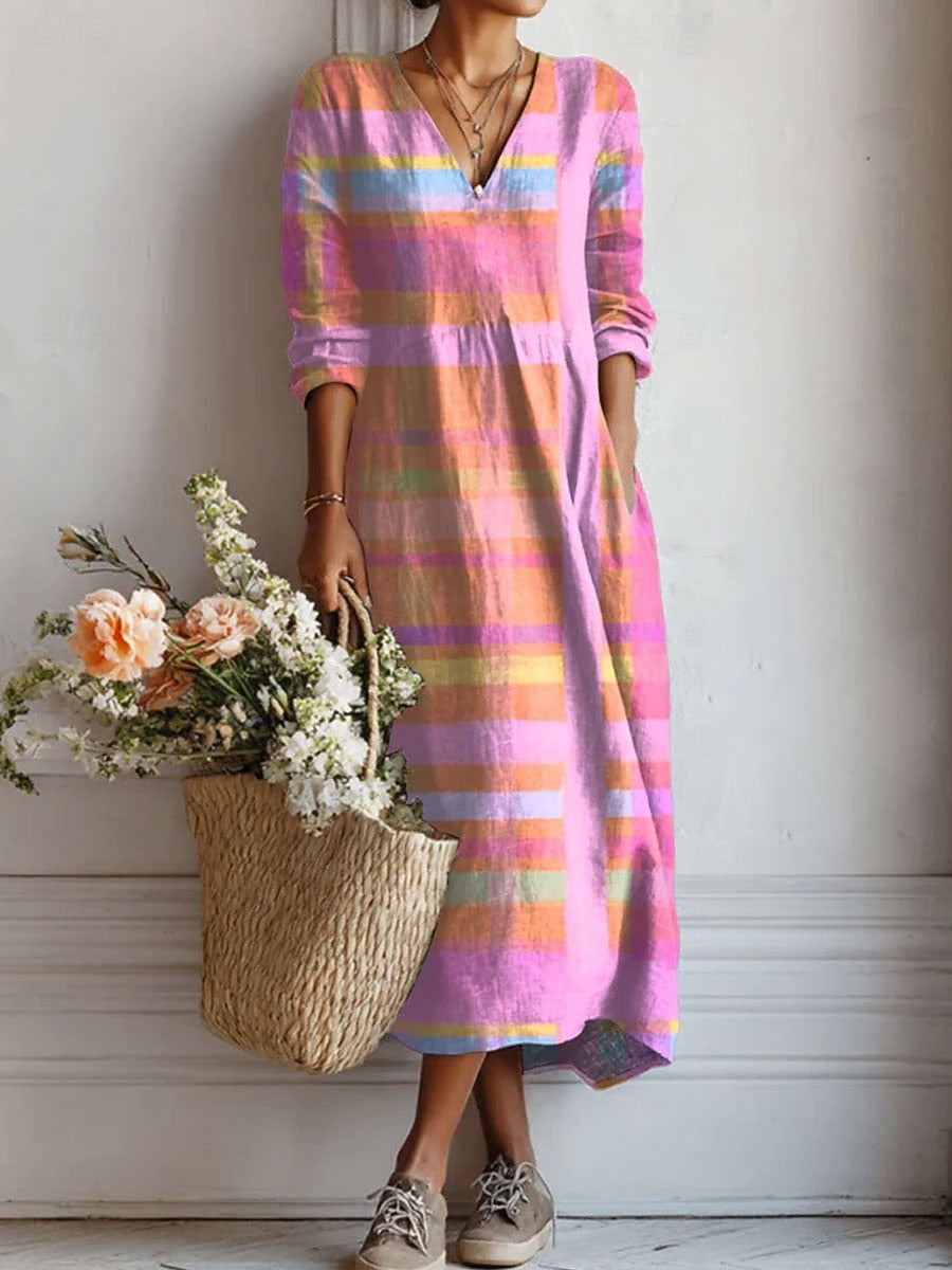 Sara | Striped Maxi Dress with Pockets