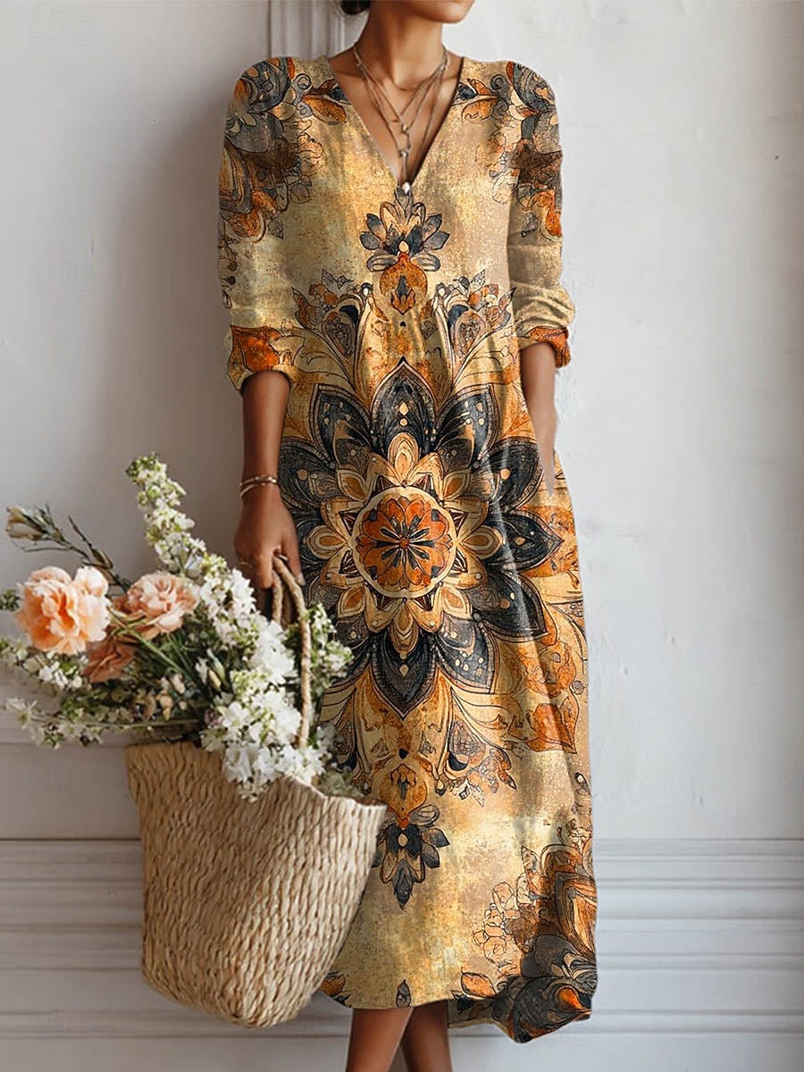 Dora | Mandala Print Maxi Dress